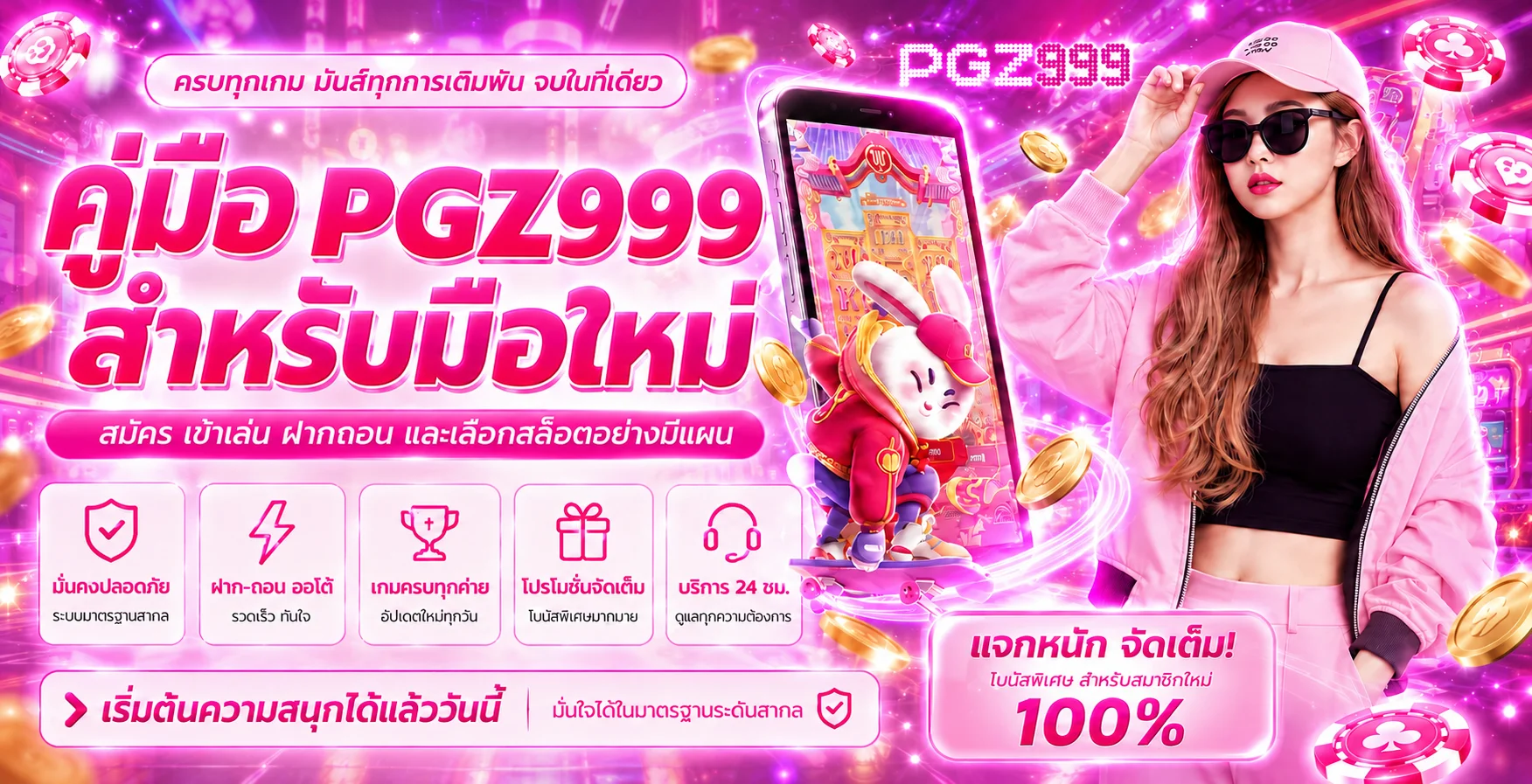 PGZ999 คู่มือมือใหม่ สมัคร ฝากถอน เลือกสล็อต